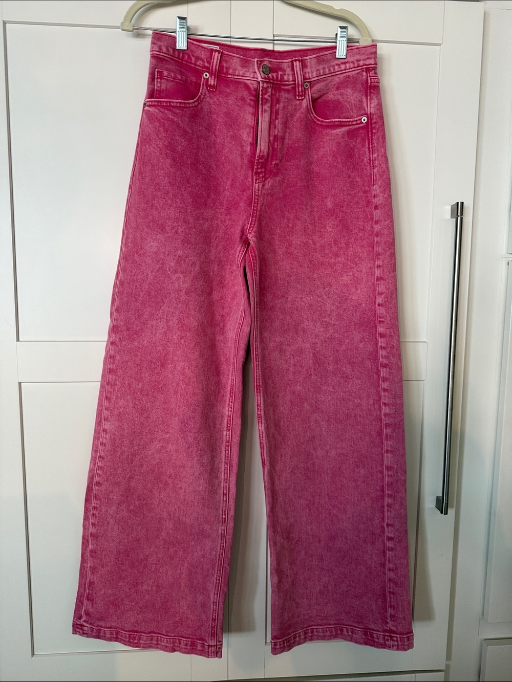GAP Pink Wash High-Rise Wide-Leg Jeans
